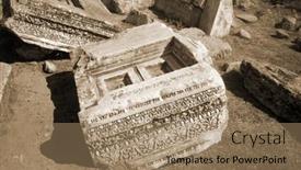  Presentation with ghost - PPT theme featuring antique-ghost-town-hierapolis background and a coral colored foreground