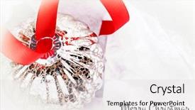  Presentation with christmas tree - PPT theme consisting of antique glass christmas tree baubles background and a  colored foreground