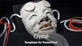  Presentation with japanese - Theme having antique gods demons - japanese mask on black background background and a dark gray colored foreground