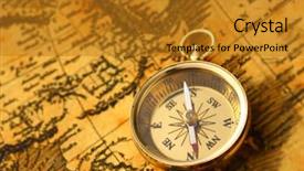  Presentation with compass map - Cool new presentation theme with antique golden compass and old backdrop and a gold colored foreground