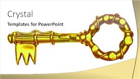  Presentation with antique - PPT layouts consisting of antique-golden-key-on-white and a white colored foreground