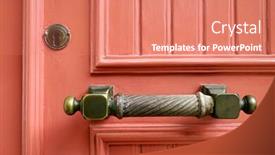  Presentation with keyhole - Audience pleasing presentation design consisting of antique handle on an antique door with a keyhole backdrop and a coral colored foreground