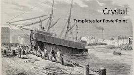  Presentation with rescue - PPT theme having antique illustration of rescue vessel background and a light gray colored foreground