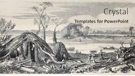  Presentation with wicker - Cool new slide deck with antique-illustration-of-women-harvesting backdrop and a soft green colored foreground