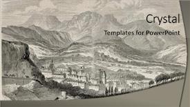  Presentation with antique - Audience pleasing theme consisting of antique illustration showing a view of chambery historical capital of savoy original from a design of m rouargue was published on l'illustration journal universel paris 1860 backdrop and a light gray colored foreground