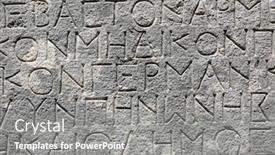  Presentation with ancient greek - Colorful presentation theme enhanced with antique-inscription-in-ancient-greek backdrop and a gray colored foreground