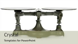  Presentation with balance scale - Presentation theme with antique iron scale showing balance background and a mint green colored foreground