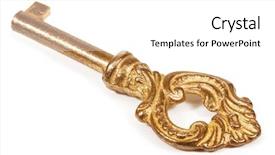  Presentation with antique - Slide deck having antique key isolated on white background and a white colored foreground