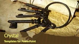  Presentation with dark scroll - Slide set enhanced with antique keys and scroll on dark background background and a tawny brown colored foreground