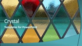  Presentation with stained glass - Presentation theme featuring antique leaded and stained glass background and a ocean colored foreground