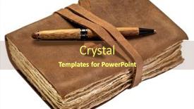  Presentation with antique - Slides having antique-leatherbound-journal-or-book background and a tawny brown colored foreground