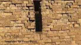  Presentation with 19th century - Beautiful PPT theme featuring antique-masonry-built backdrop and a gold colored foreground