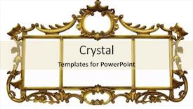  Presentation with mirror - PPT theme enhanced with antique mirror with copyspace isolated background and a blonde colored foreground