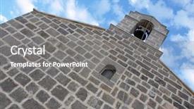  Presentation with mission - Audience pleasing theme consisting of antique mission - church bell backdrop and a gray colored foreground