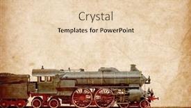  Presentation with vintage paper - PPT theme featuring antique-model-of-old-train background and a lemonade colored foreground