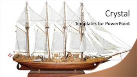  Presentation with old ship - Cool new presentation theme with antique model sailing ship isolated backdrop and a white colored foreground