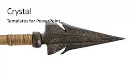  Presentation with genghis khan - PPT theme with antique old arrowhead the army background and a white colored foreground
