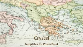  Presentation with map vintage - Presentation theme with antique old maps - vintage 1907 copyrighted expired map background and a sky blue colored foreground