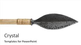  Presentation with antique - Slides having antique old silver arrowhead isolated background and a white colored foreground