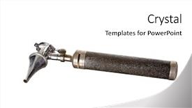  Presentation with medical ear - Colorful slide set enhanced with antique otoscope or medical instruments backdrop and a white colored foreground