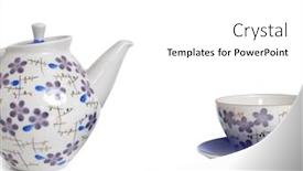  Presentation with tableware - Beautiful theme featuring antique-porcelain-tableware-for-tea backdrop and a white colored foreground