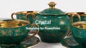  Presentation with porcelain - Amazing theme having antique porcelain tea set backdrop and a ocean colored foreground