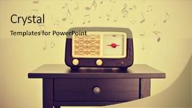  Presentation with retro radio - Cool new presentation design with receptors - antique radio receptor backdrop and a blonde colored foreground