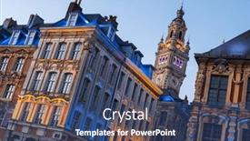  Presentation with antique france - PPT theme featuring antique-renaissance-buildings background and a ocean colored foreground