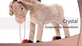 Presentation with wooden toy - Cool new slides with antique rocking donkey wooden toy backdrop and a soft green colored foreground