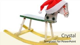  Presentation with white horse - Cool new slides with antique rocking horse with red backdrop and a  colored foreground