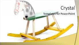  Presentation with wooden toy - Theme with antique rocking horse wooden toy background and a white colored foreground