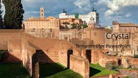  Presentation with rome italy - PPT layouts enhanced with antique roman forum as victor background and a coral colored foreground