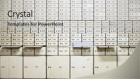  Presentation with deposit - Presentation consisting of antique safe deposit boxes background and a light gray colored foreground