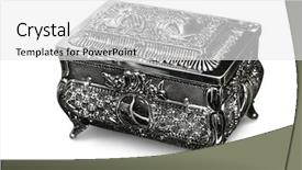  Presentation with jewelry - Presentation enhanced with antique silver jewelry box isolated background and a white colored foreground