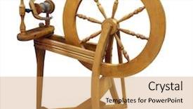  Presentation with spinning wheel - Audience pleasing presentation theme consisting of antique spinning wheel isolated backdrop and a yellow colored foreground