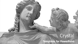  Presentation with infant - Audience pleasing theme consisting of antique-statue-of-eirene backdrop and a gray colored foreground