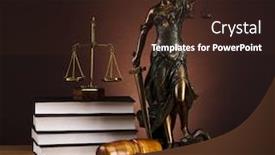  Presentation with law - Presentation theme having antique-statue-of-justice-law background and a wine colored foreground