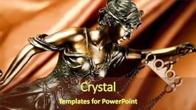  Presentation with lady justice - Colorful presentation theme enhanced with antique statue of justice backdrop and a tawny brown colored foreground