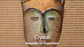  Presentation with tribal - Theme featuring antique tribal mask background and a coral colored foreground