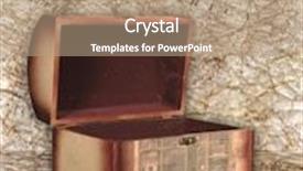  Presentation with fantasy - PPT theme consisting of antique-trunk-fantasy-background-photo background and a coral colored foreground