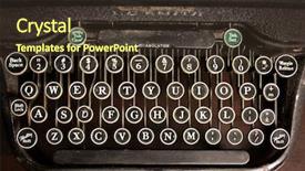  Presentation with antique - Presentation theme with antique typewriter on a wooden background and a tawny brown colored foreground