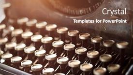  Presentation with antique - Colorful presentation theme enhanced with antique typewriter vintage typewriter machine backdrop and a tawny brown colored foreground