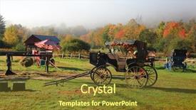  Presentation with tree sky trees green - Slides enhanced with antique wagon under colorful trees background and a tawny brown colored foreground