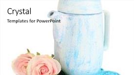  Presentation with teapot - Presentation theme featuring antique white teapot isolated background and a white colored foreground