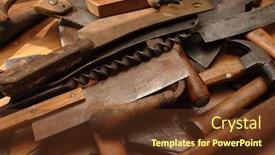  Presentation with wood tools - Audience pleasing presentation consisting of antique-wood-working-tools backdrop and a tawny brown colored foreground