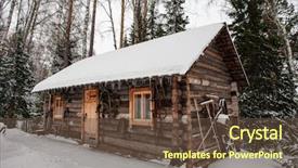  Presentation with antique house - Colorful PPT theme enhanced with antique wooden barn house backdrop and a tawny brown colored foreground