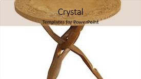  Presentation with antique wood furniture - PPT theme featuring antique wooden table isolated background and a gold colored foreground