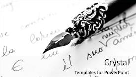  Presentation with instrument - PPT theme enhanced with antique writing instrument background and a  colored foreground