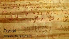  Presentation with sheet music - Beautiful presentation theme featuring antiqued hand written sheet music backdrop and a gold colored foreground