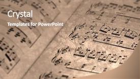  Presentation with sheet music - Beautiful presentation theme featuring antiqued sheet music for background backdrop and a  colored foreground
